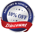 Military & Senior Citizen Discount - 10% OFF